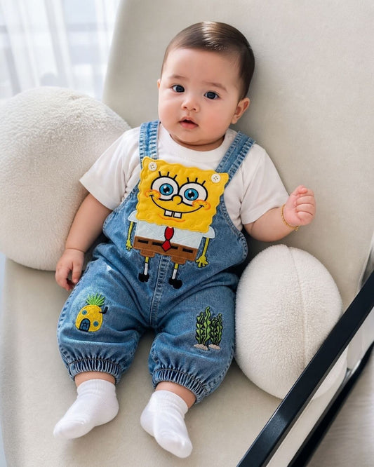 SpongeBob Baby Denim Dungaree Set | T-Shirt & Overalls
