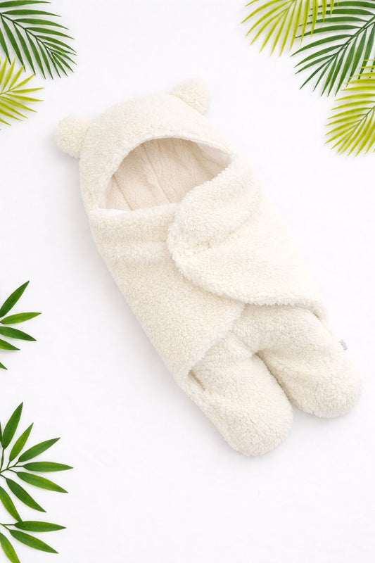 Baby Bear Plush Romper with Hood - Ultra Soft Winter Outfit