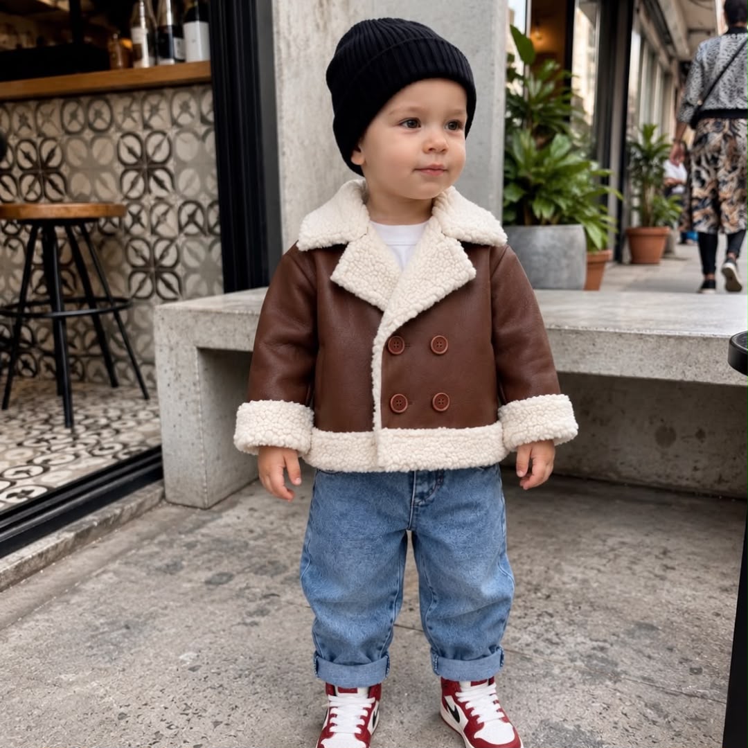 Baby & Toddler Teddy-Trim Jacket and Jeans Set