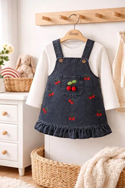 Cherry Denim Dress Set