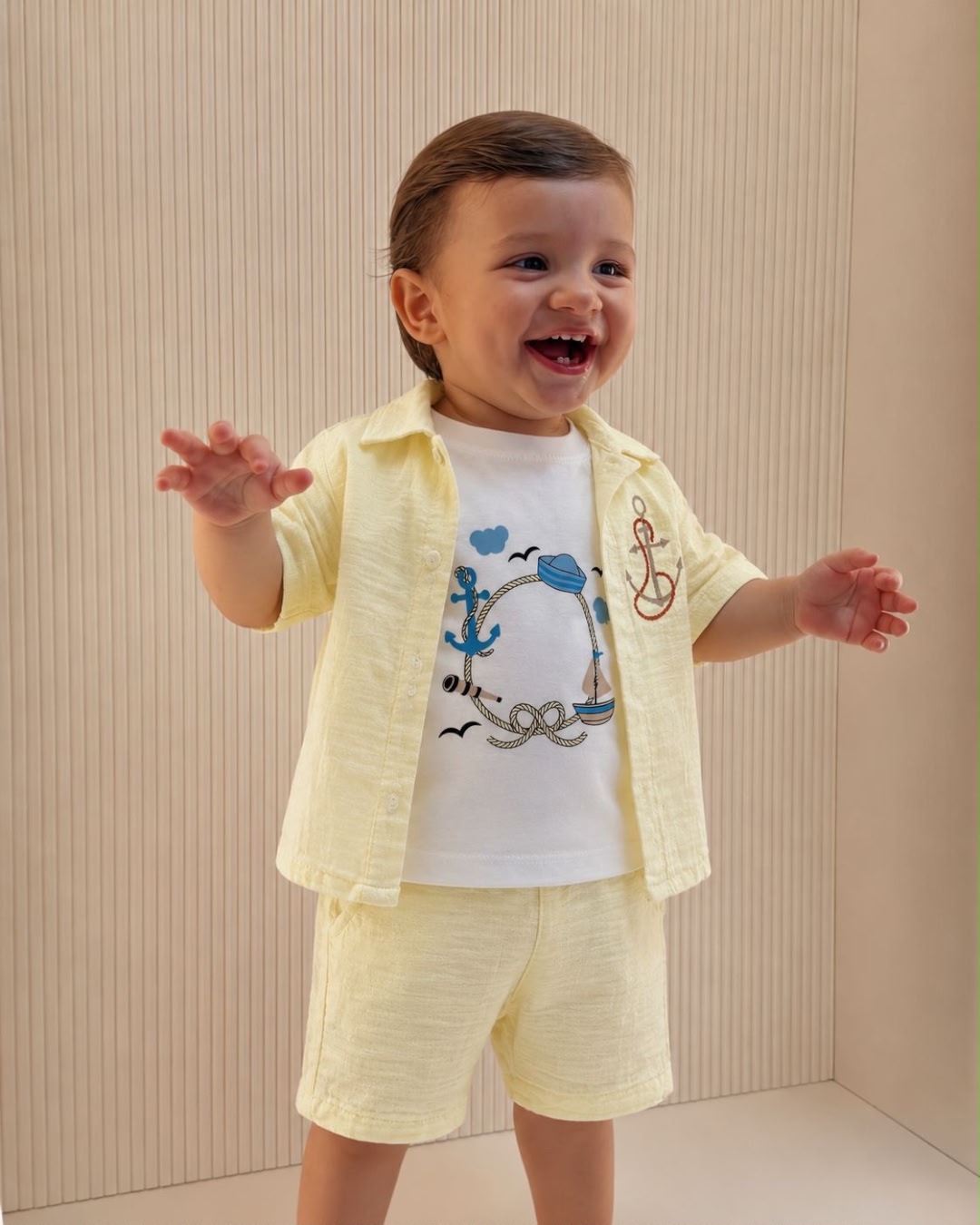 Little Sailor 3-Piece Muslin Summer Set