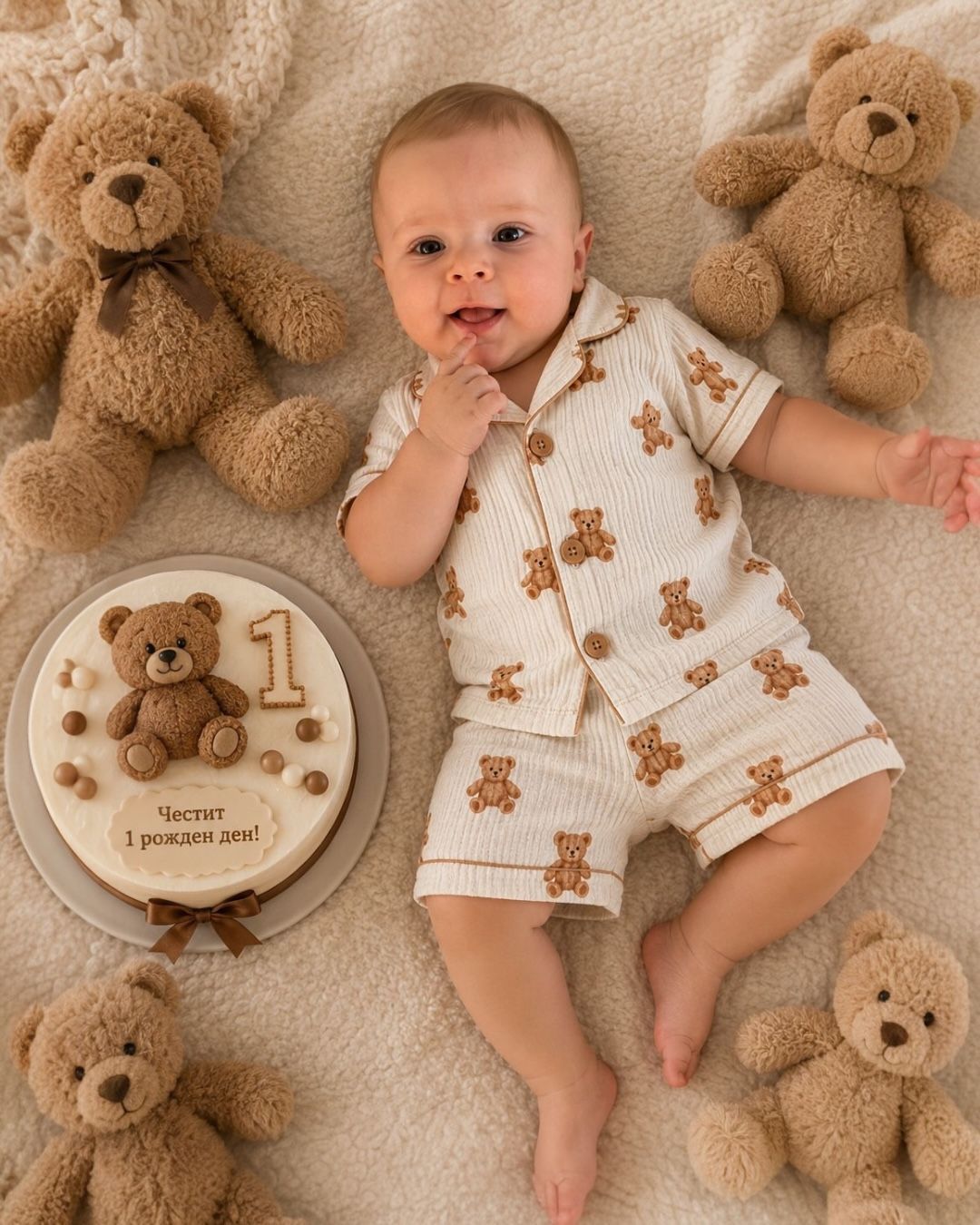 Teddy Bear Muslin Pajama Set