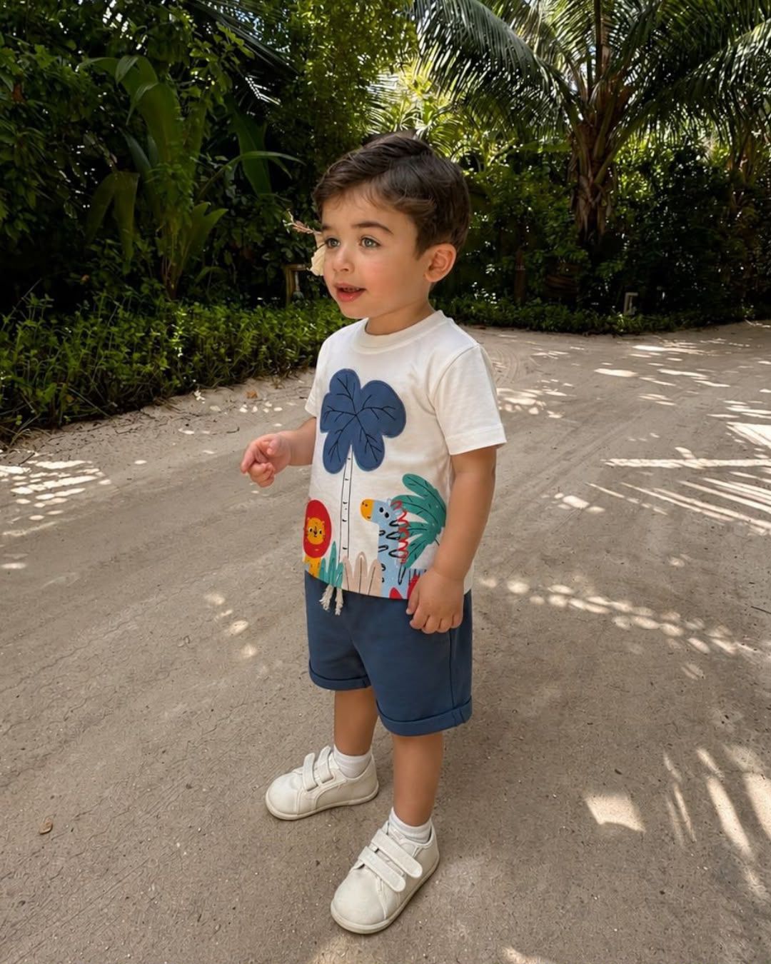 Boys Safari Animal T-Shirt & Shorts Set – Jungle Summer Outfit