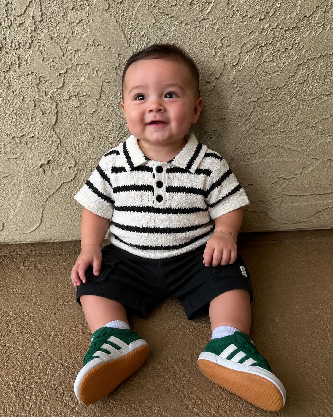Baby Striped Polo & Cargo Shorts Set