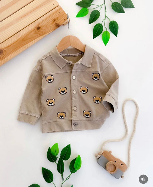 Baby Bear Face Embroidered Jacket