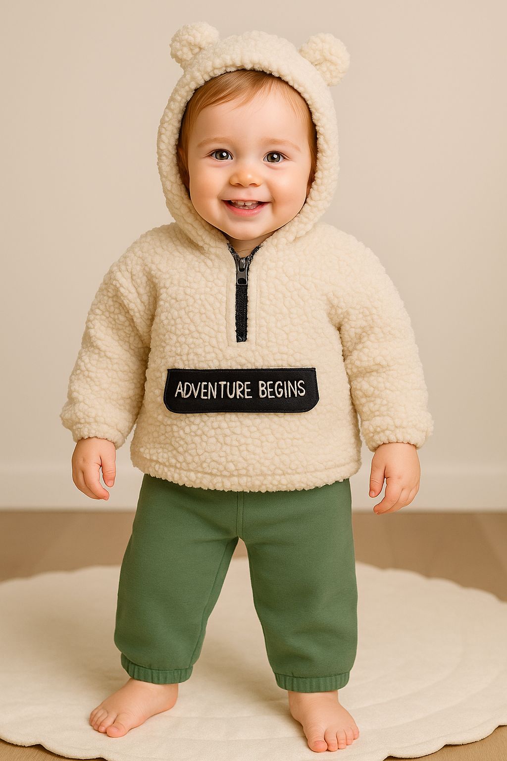 Adventure Begins Sherpa Set - Fleece Pullover & Pants