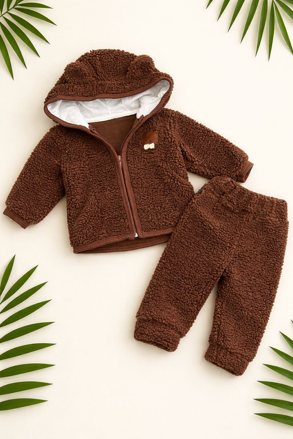 Teddy Bear Baby Tracksuit - Hooded Fleece Set