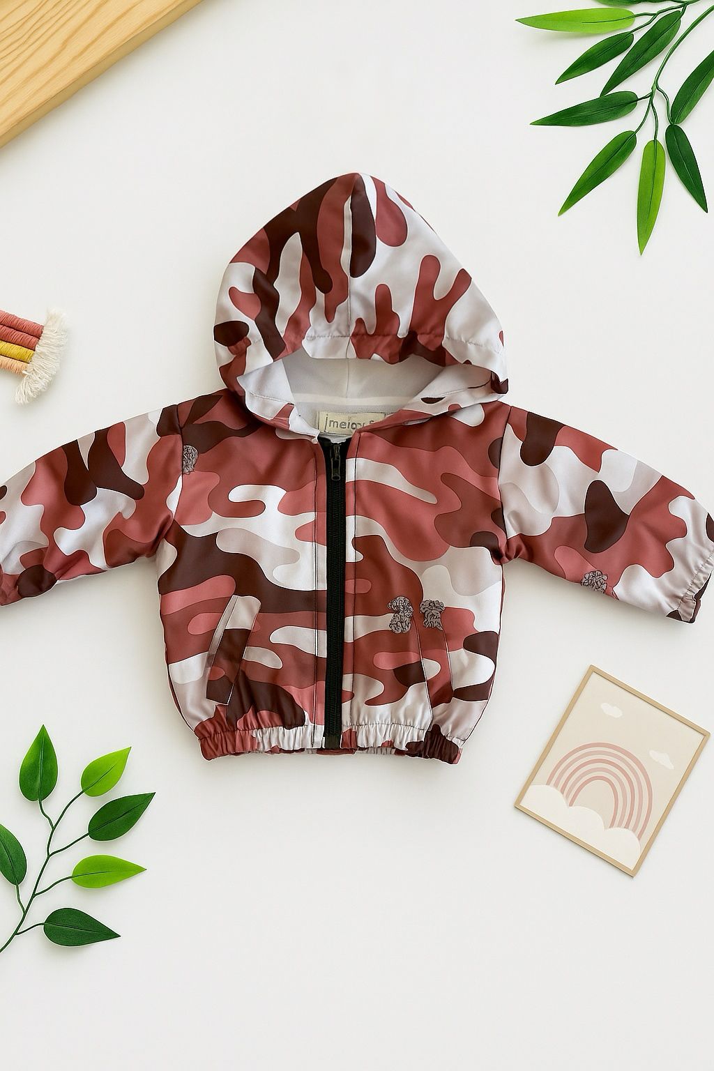 Baby Camo Jacket - Pink Hooded Windbreaker