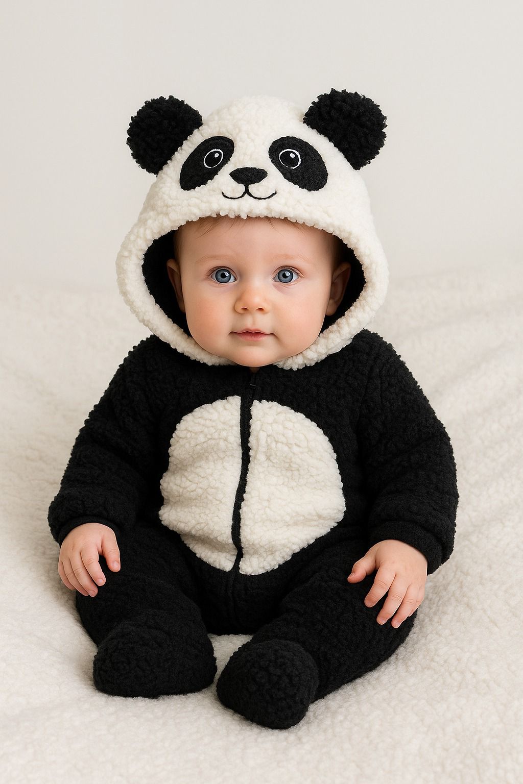 Panda Baby Costume - Hooded Romper