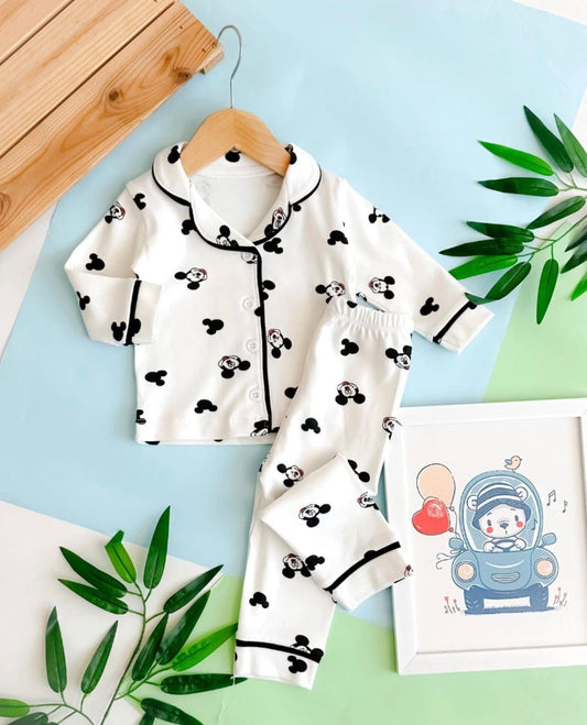 Baby Character Print Pajama Set - White