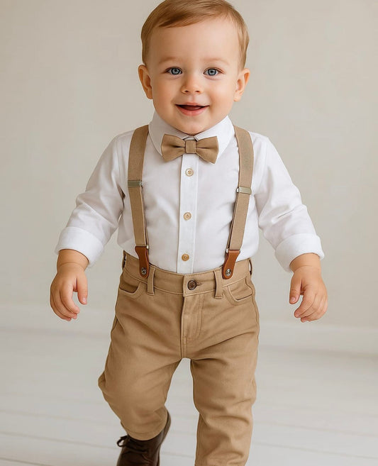 Baby Gentleman Outfit Set - Suspenders & Bow Tie 3 Piece