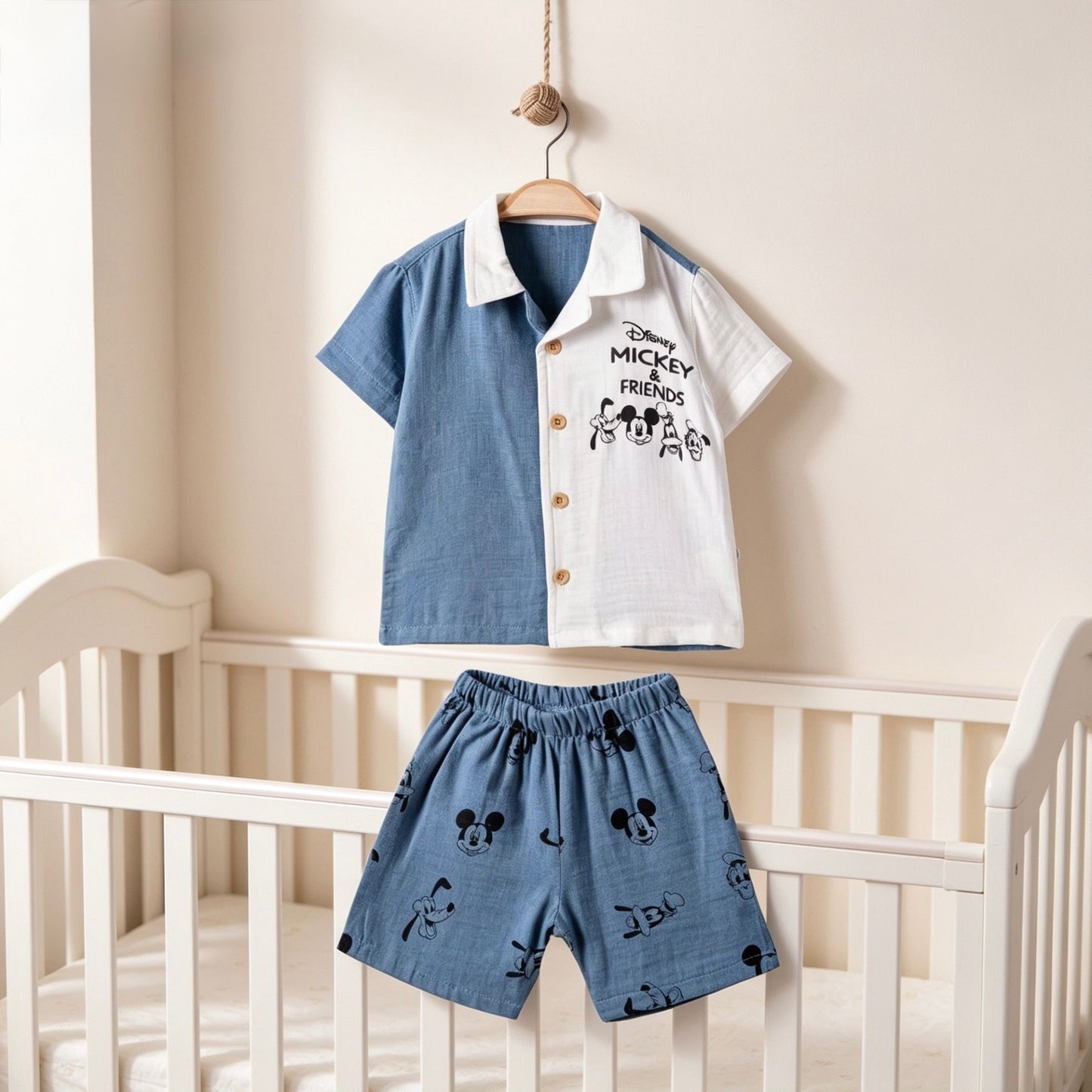 Baby Mickey & Friends Two-Tone Shirt & Shorts Set