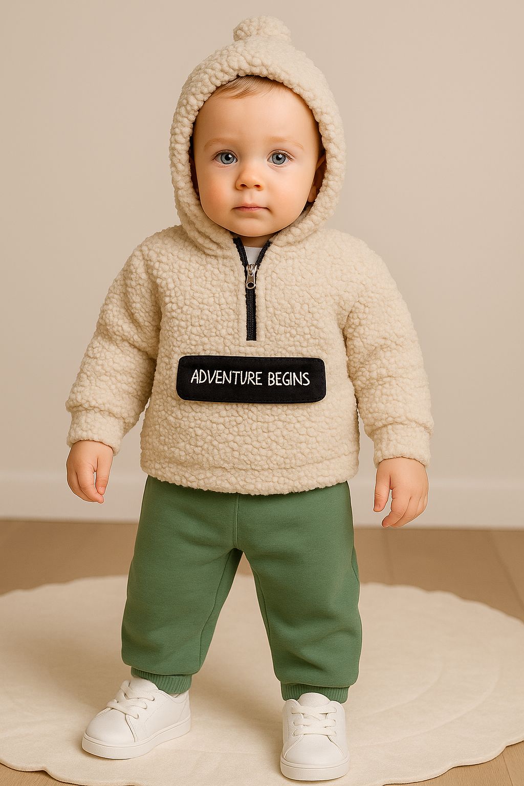 Adventure Begins Sherpa Set - Fleece Pullover & Pants