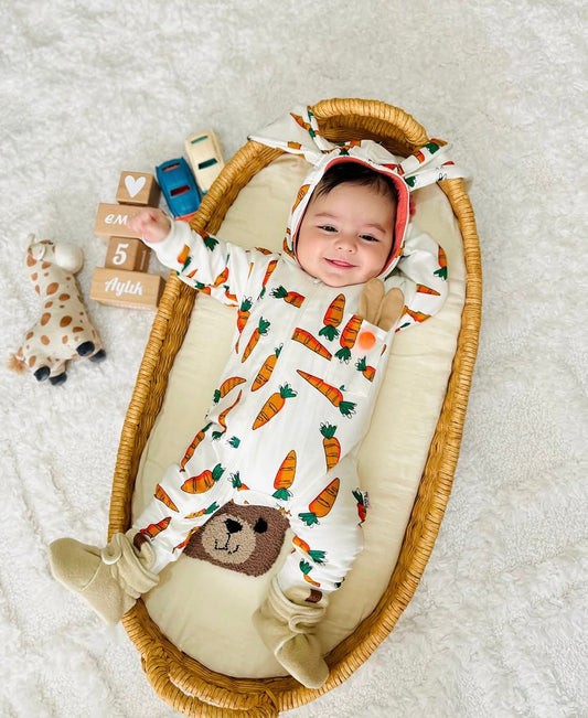 Carrot Bunny Romper with Ears