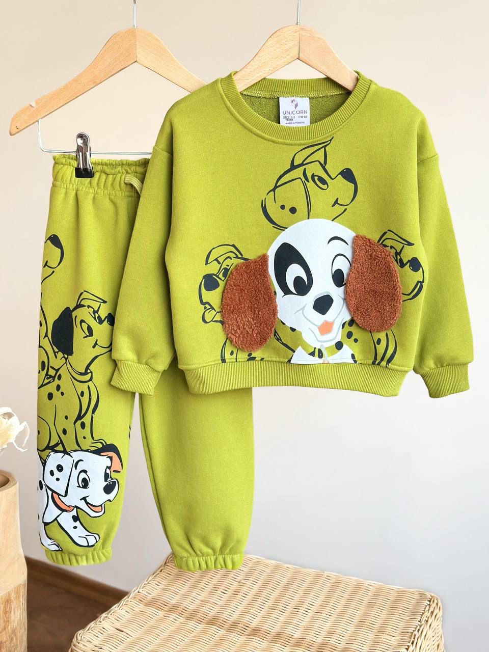Dalmatian Dog Print Kids Tracksuit Set