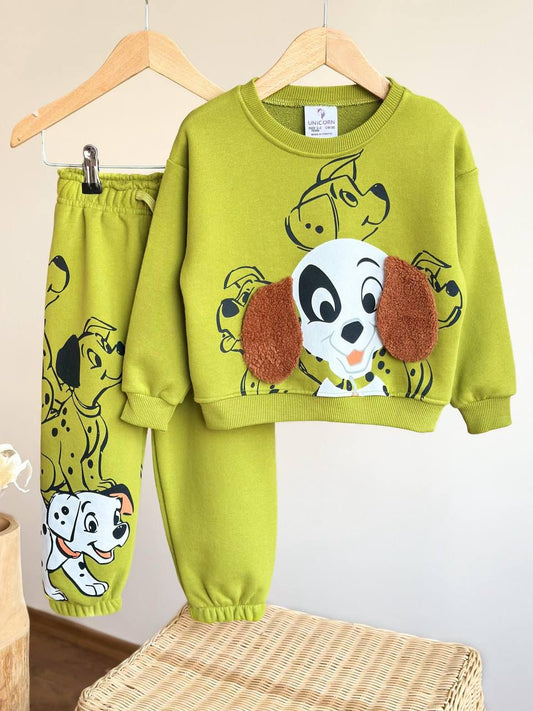 Dalmatian Dog Print Kids Tracksuit Set