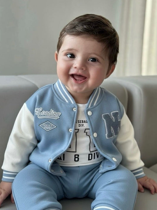 Baseball Varsity Baby Set - 3 Piece Jacket Outfit