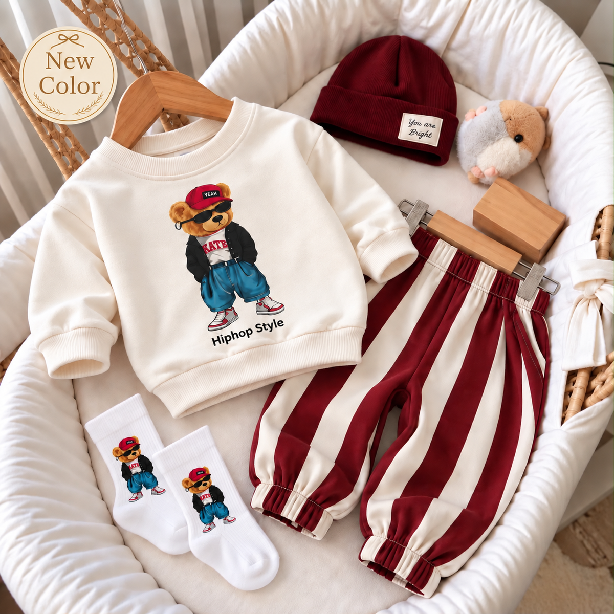 Hip-Hop Bear Baby Outfit Set