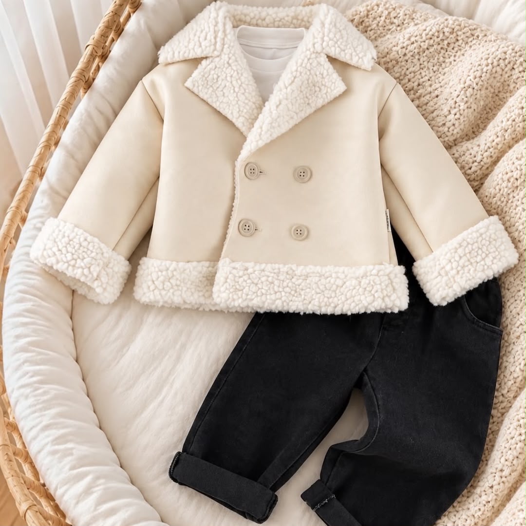 Baby & Toddler Teddy-Trim Jacket and Jeans Set