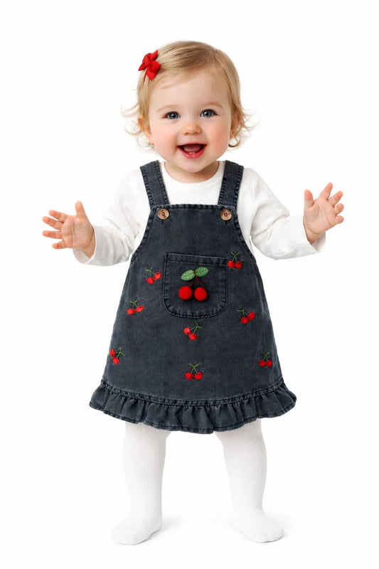 Cherry Denim Dress Set