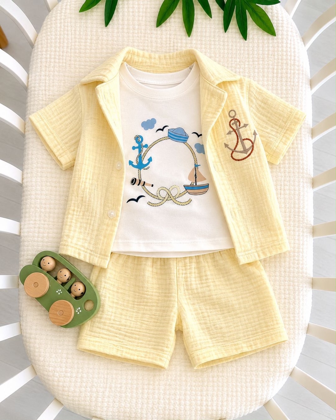 Little Sailor 3-Piece Muslin Summer Set