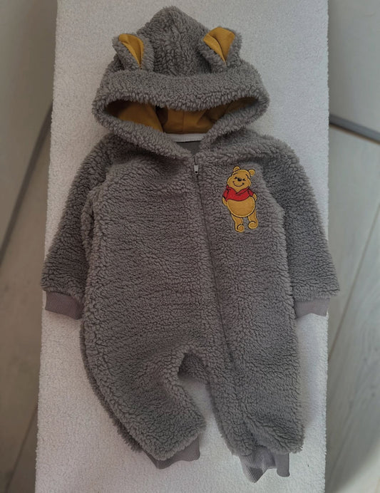 Baby Bear Plush Onesie - Hooded Fleece Romper with Ears