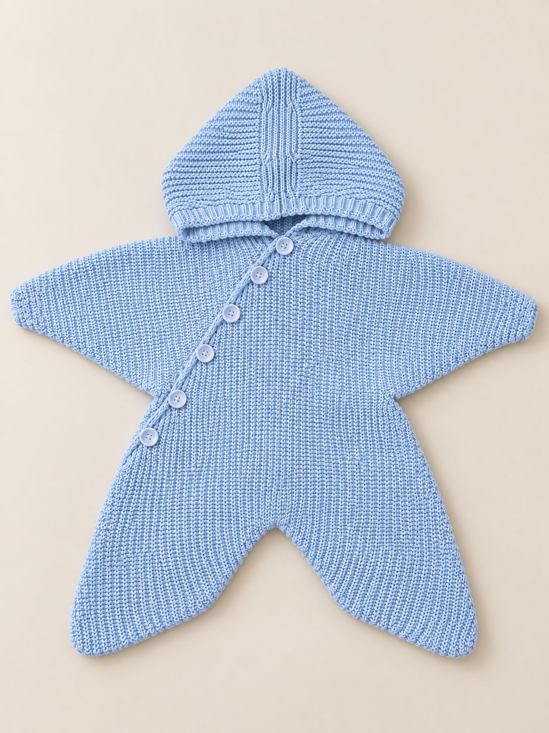 Baby Star Knit Romper - Blue detail