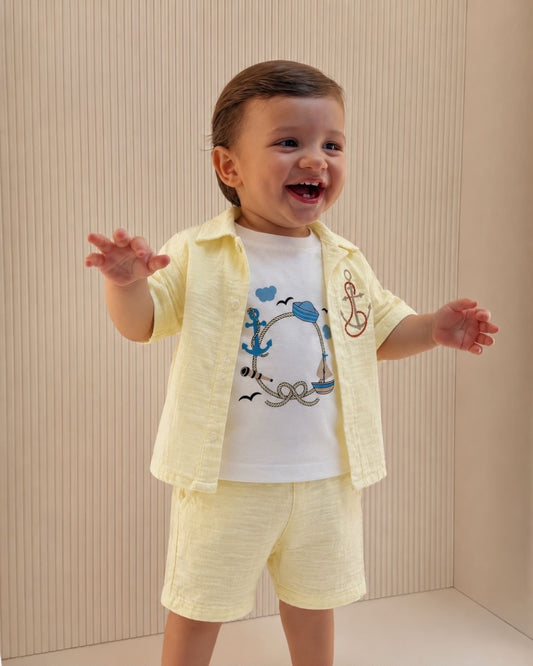 Little Sailor 3-Piece Muslin Summer Set