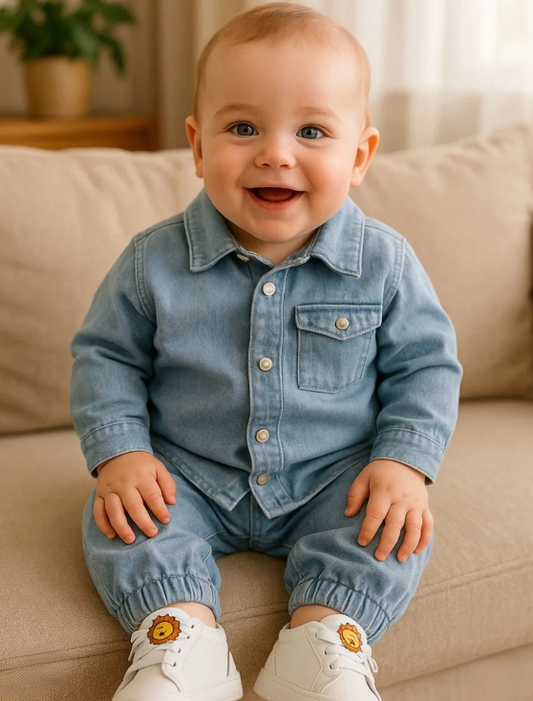 Baby Boy Denim Shirt and Pants Set